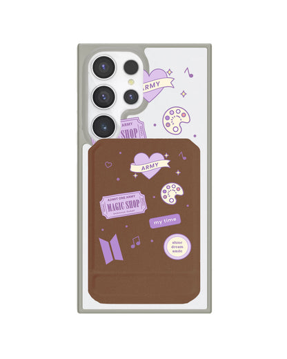 Android Magnetic Multifold Wallet - BTS Sticker Pack