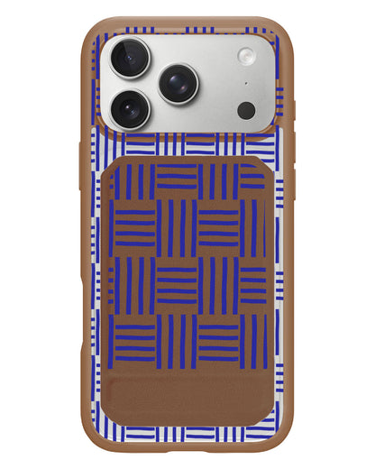 iPhone Magnetic Multifold Wallet - Naval Checkered