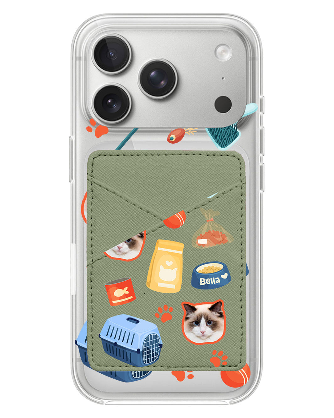 iPhone Phone Wallet Case - Pet Grid Kitty Adventures