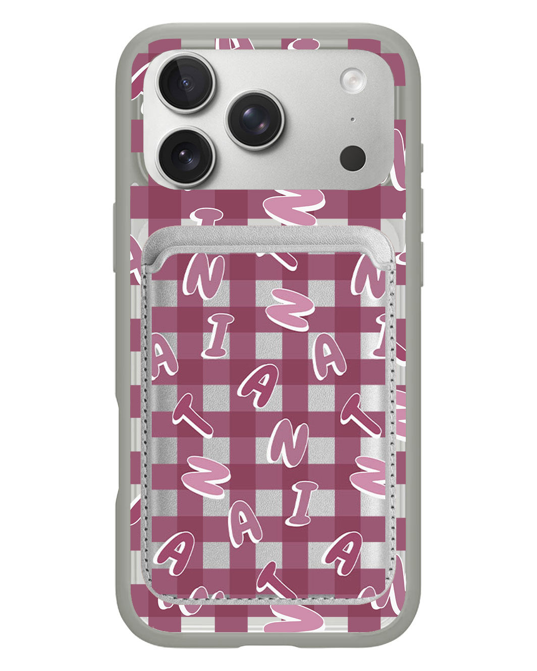 iPhone Magnetic Wallet Case - Checkered Monogram 2.0