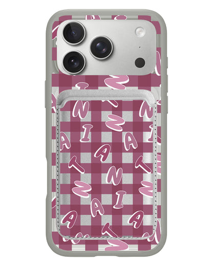 iPhone Magnetic Wallet Case - Checkered Monogram 2.0
