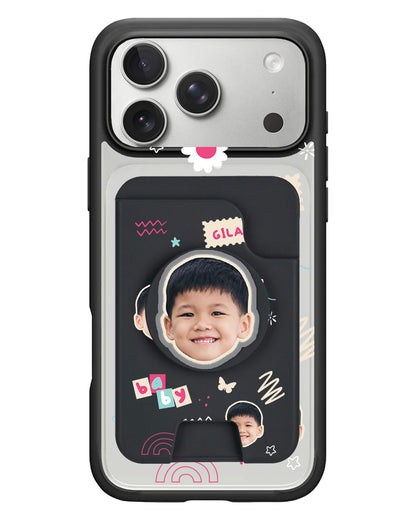iPhone Magpop Wallet - Face Grid Abstract