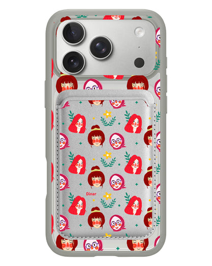 iPhone Magnetic Wallet Case - Lovely Faces