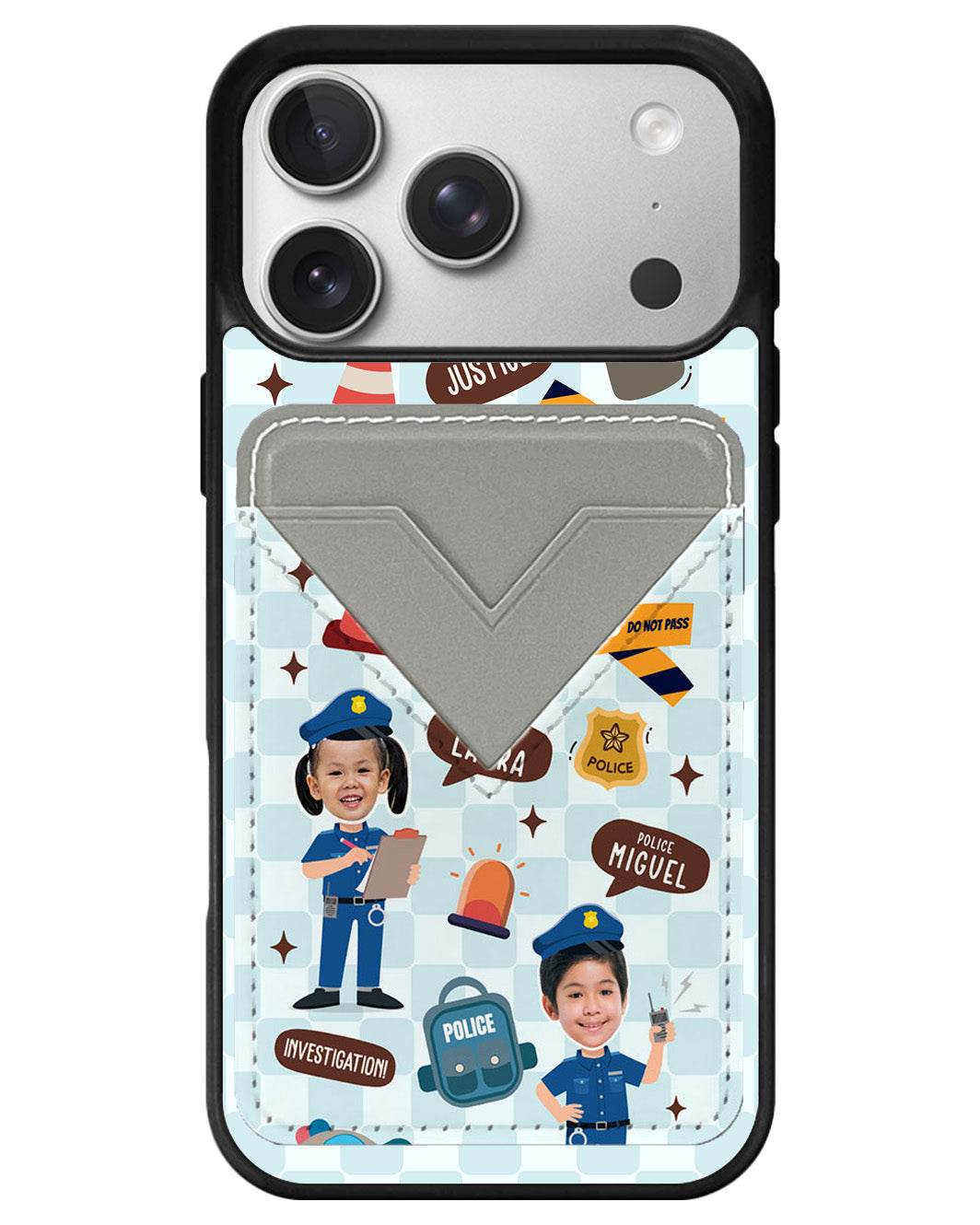 iPhone Avant Wallet Case - Face Grid Dream Police
