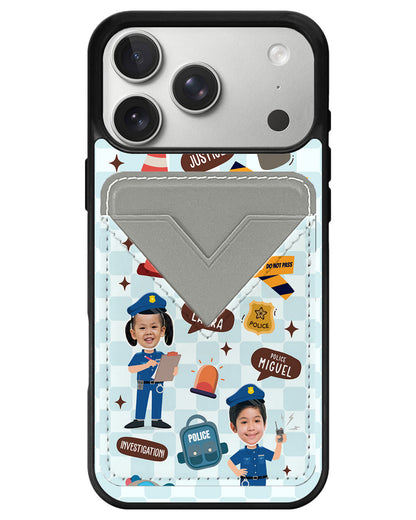 iPhone Avant Wallet Case - Face Grid Dream Police