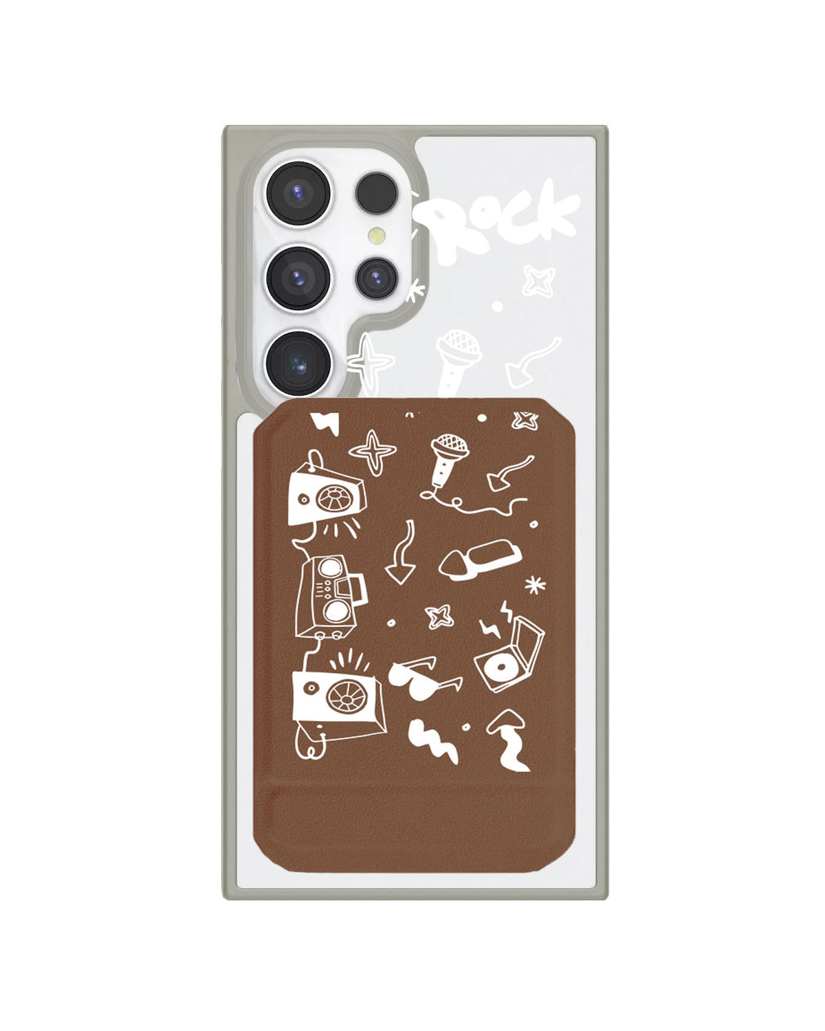 Android Magnetic Multifold Wallet - Rock N Roll White