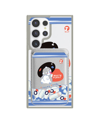 Android Magnetic Wallet Case - White Puppy