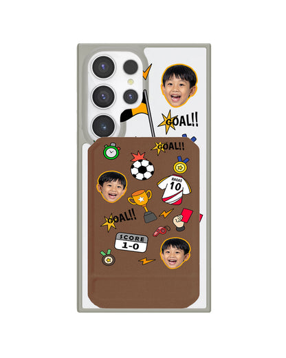 Android Magnetic Multifold Wallet - Face Grid Soccer