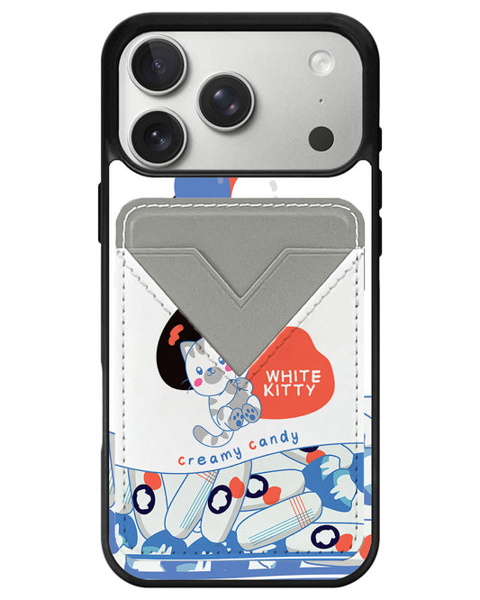 iPhone Avant Wallet Case - White Kitty