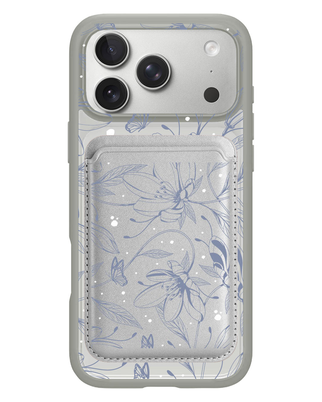 iPhone Magnetic Wallet Case - Sketchy Flower & Butterfly 2.0