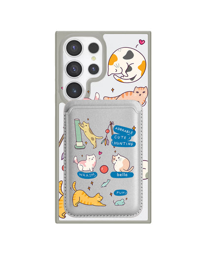 Android Magnetic Wallet Case - Playful Cat 2.0