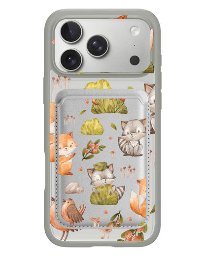 iPhone Magnetic Wallet Case - Racoon and Friends