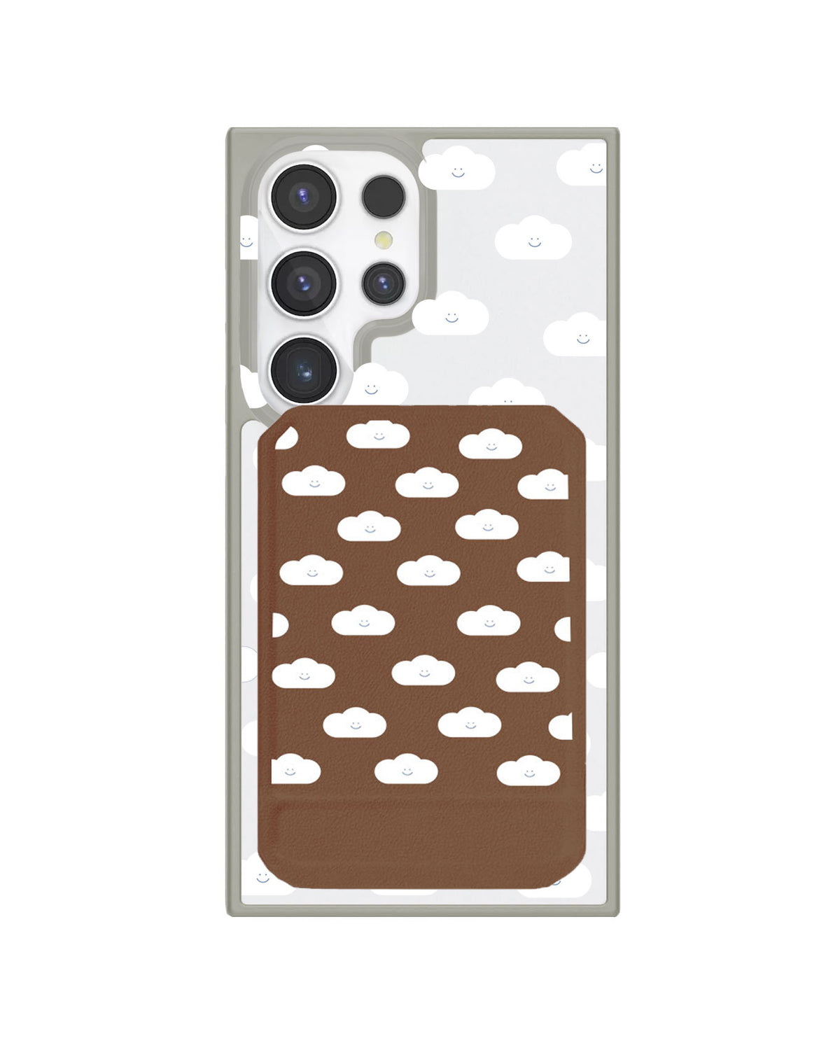 Android Magnetic Multifold Wallet - White Cloud