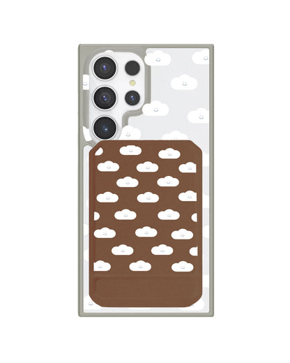 Android Magnetic Multifold Wallet - White Cloud