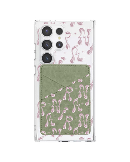 Android Phone Wallet Case - Pink Chrome Monogram 2.0