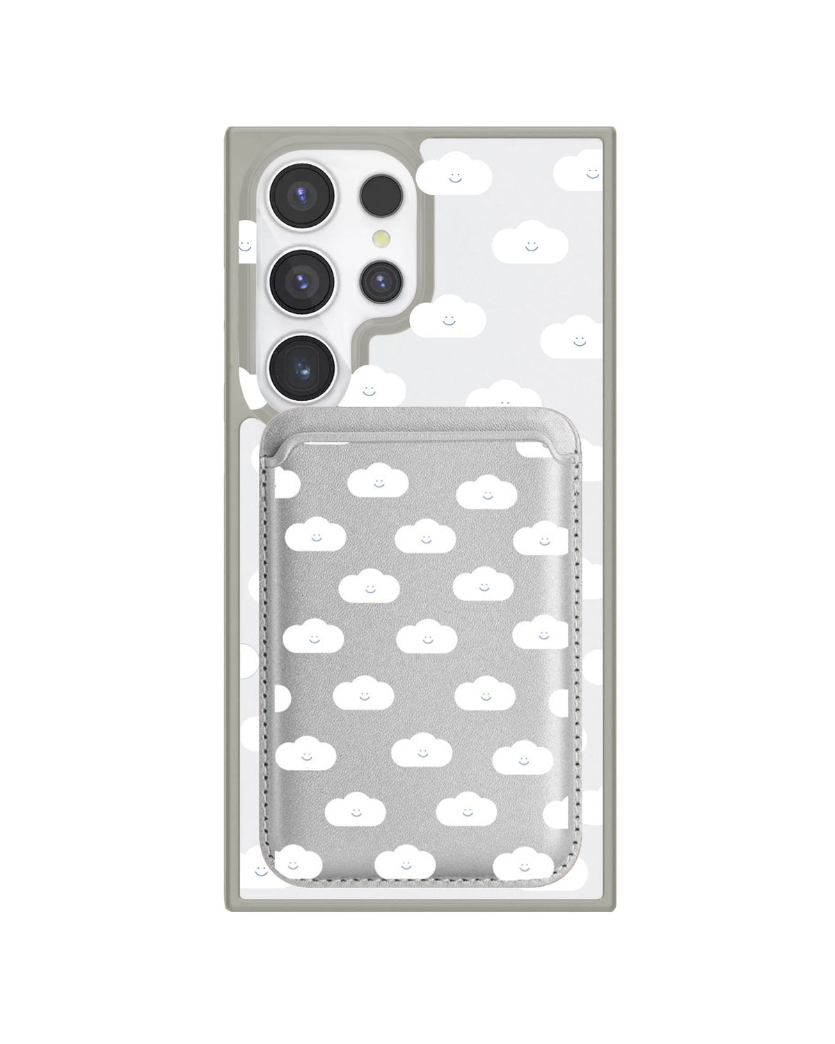 Android Magnetic Wallet Case - White Cloud