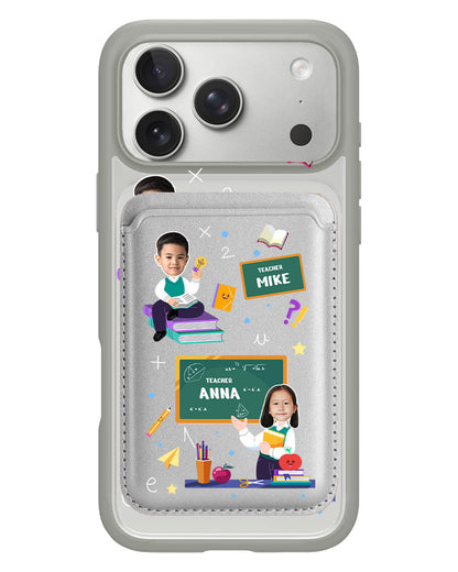 iPhone Magnetic Wallet Case - Face Grid Dream Teacher
