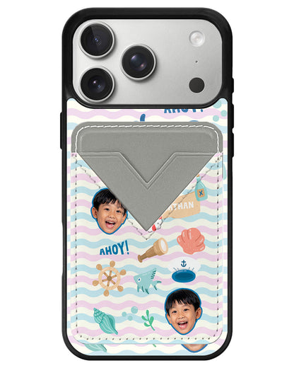 iPhone Avant Wallet Case - Face Grid Sailor