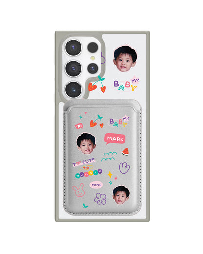 Android Magnetic Wallet Case - Face Grid