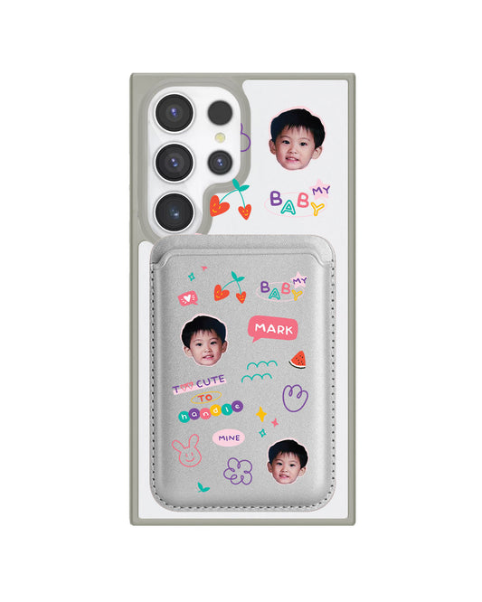 Android Magnetic Wallet Case - Face Grid