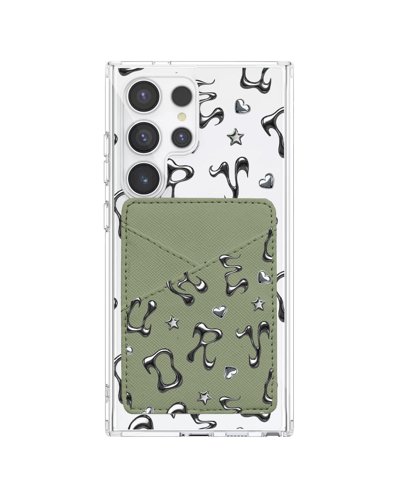 Android Phone Wallet Case - Chrome Monogram 2.0