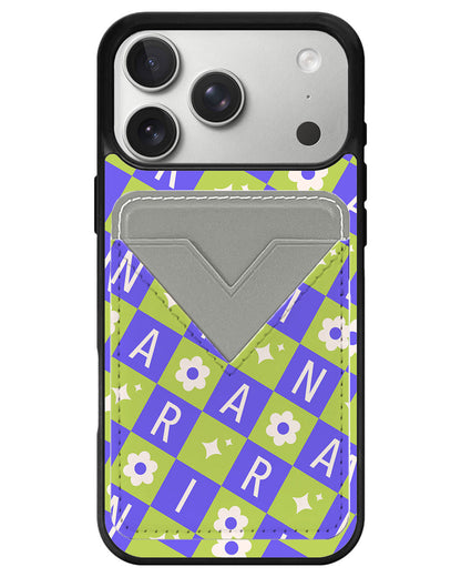 iPhone Avant Wallet Case - Flower Grid Monogram 5.0