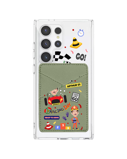 Android Phone Wallet Case - Face Grid Dream Racer