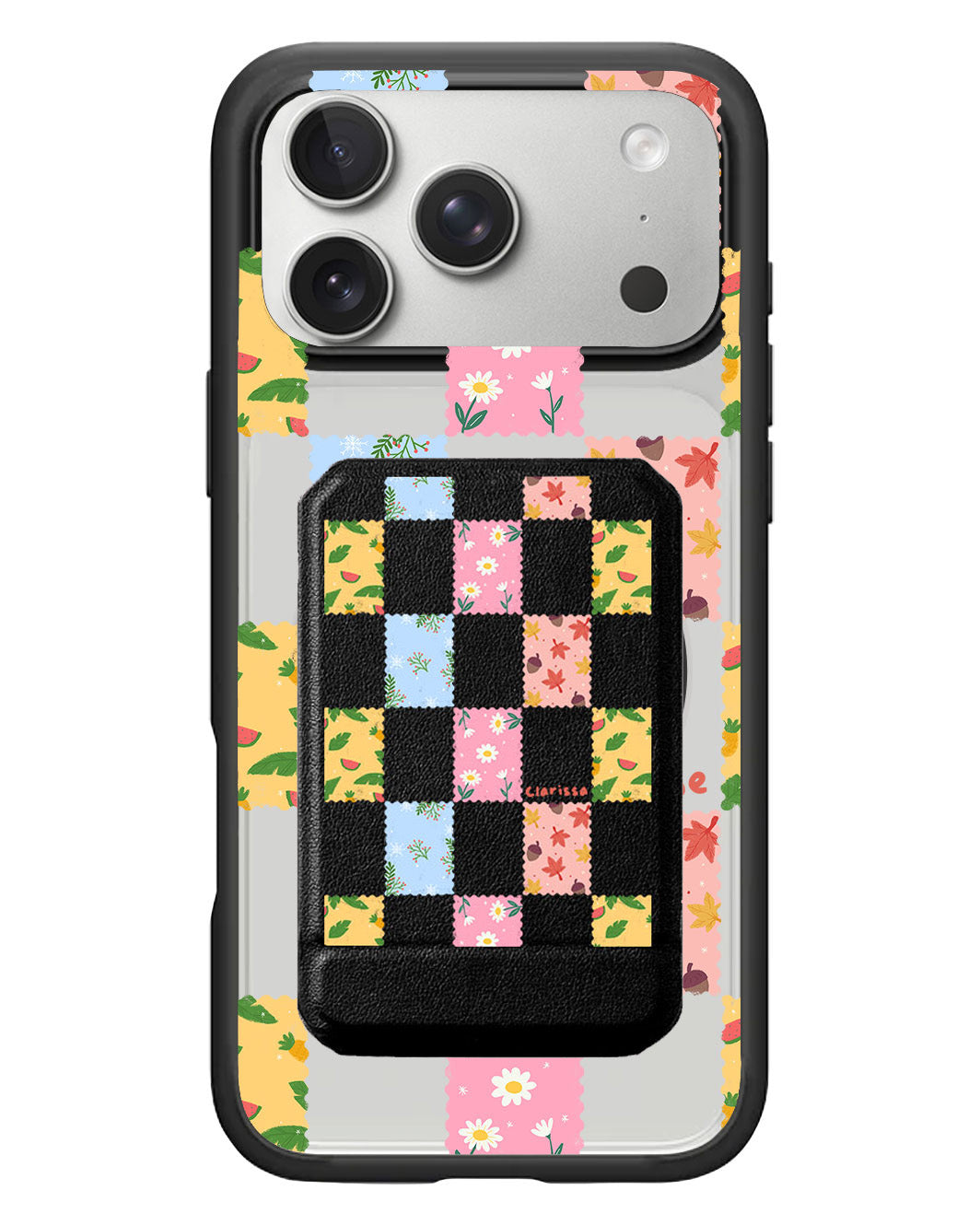 iPhone Magnetic Multifold Wallet - Four Seasons Stamps