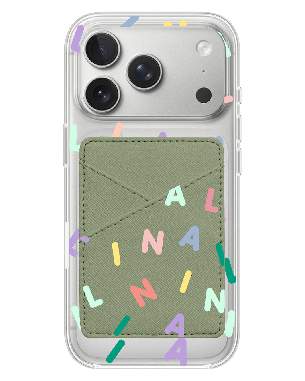 iPhone Phone Wallet Case - Monogram 2.0 Rainbow