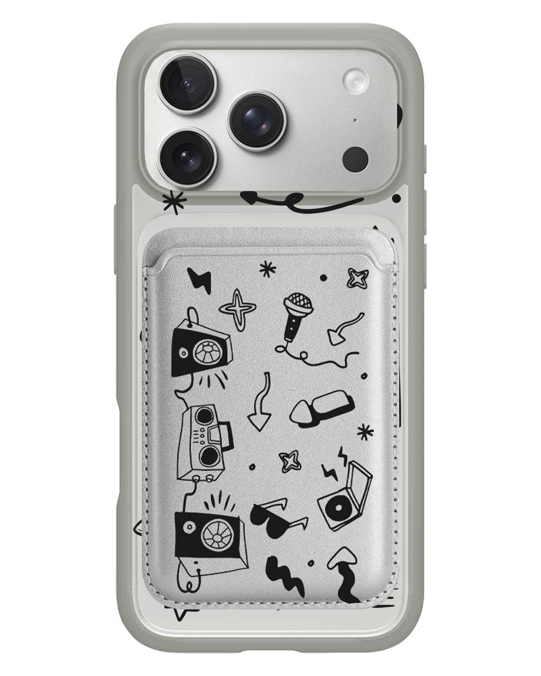 iPhone Magnetic Wallet Case - Social Black