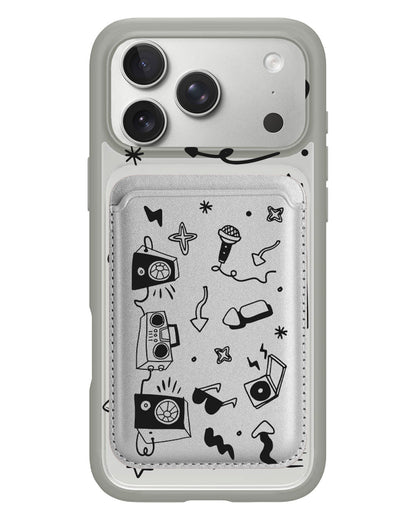 iPhone Magnetic Wallet Case - Social Black