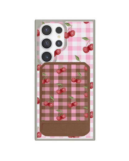 Android Magnetic Multifold Wallet - Cherry Tartan