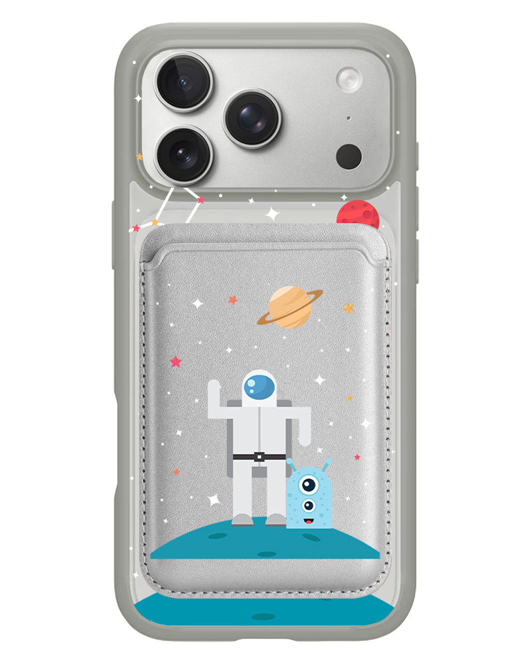 iPhone Magnetic Wallet Case - Blue Alien