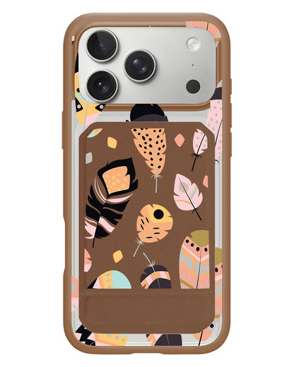 iPhone Magnetic Multifold Wallet - Feathers