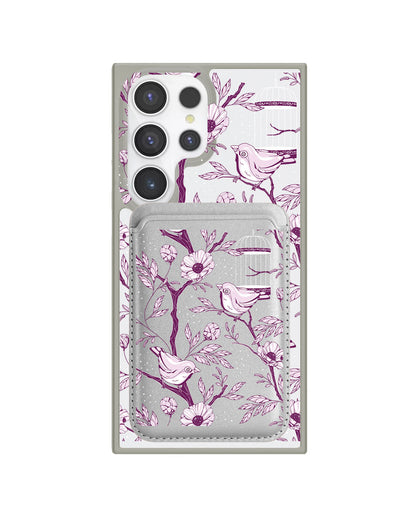 Android Magnetic Wallet Case - Lovebird Monochrome 5.0