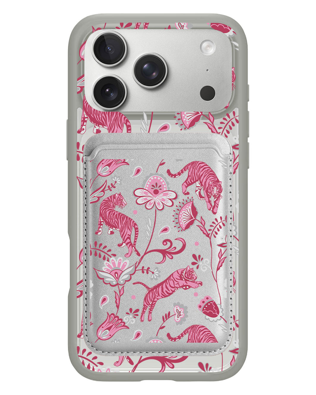 iPhone Magnetic Wallet Case - Tiger & Floral 7.0