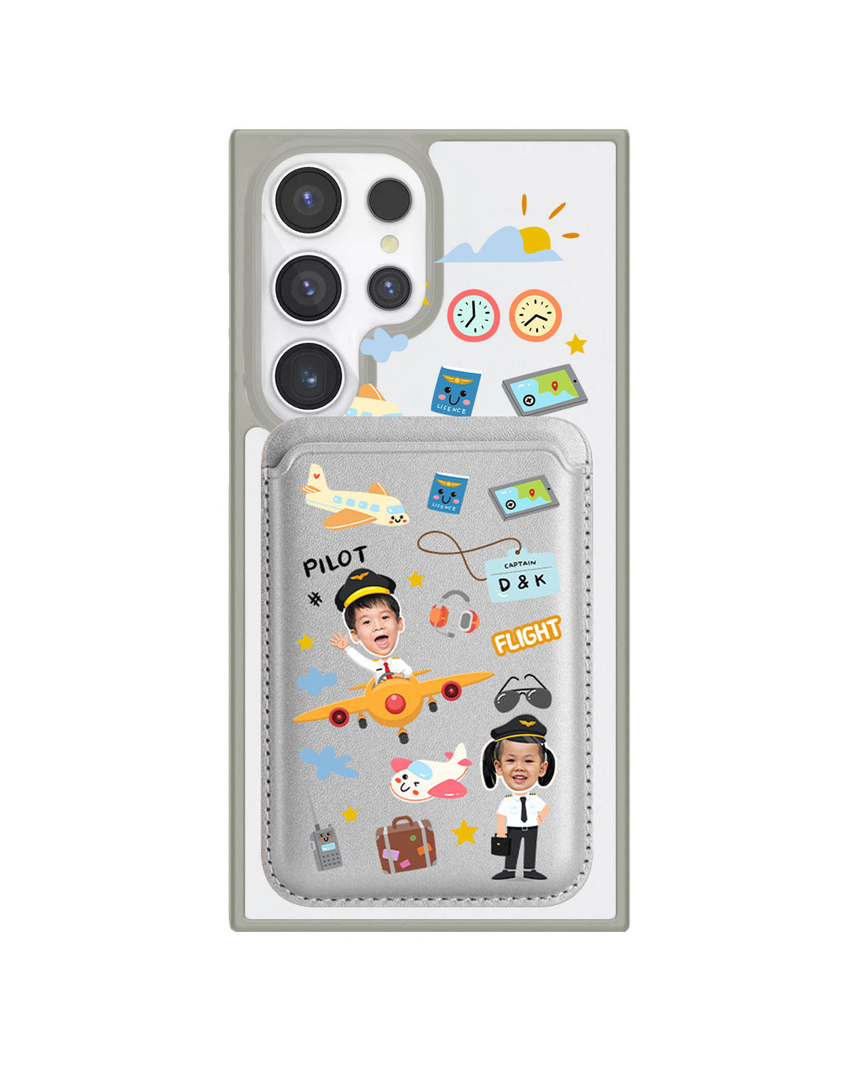 Android Magnetic Wallet Case - Face Grid Dream Pilot
