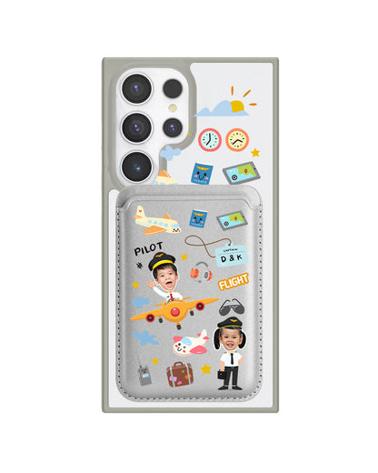 Android Magnetic Wallet Case - Face Grid Dream Pilot