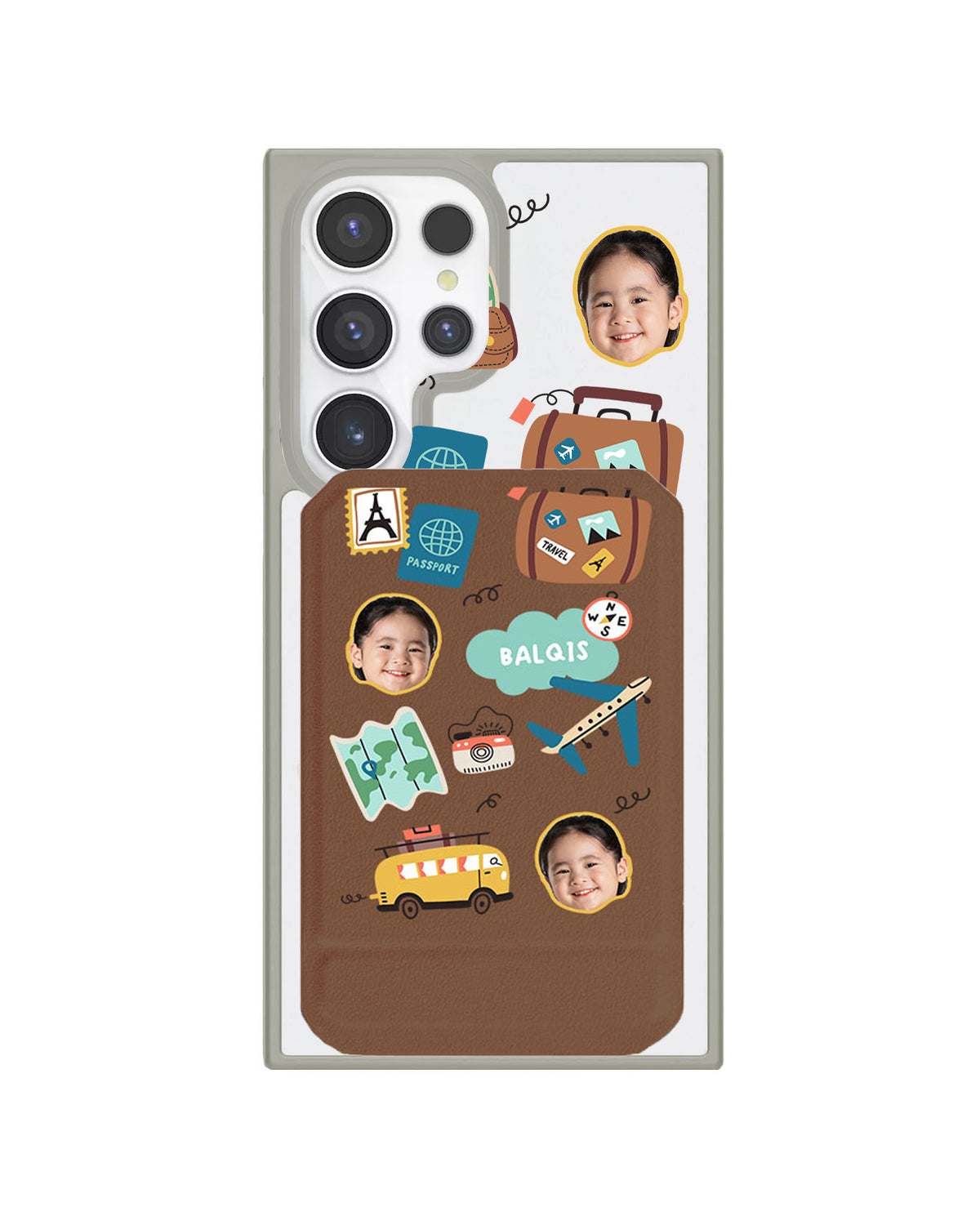 Android Magnetic Multifold Wallet - Face Grid Travel