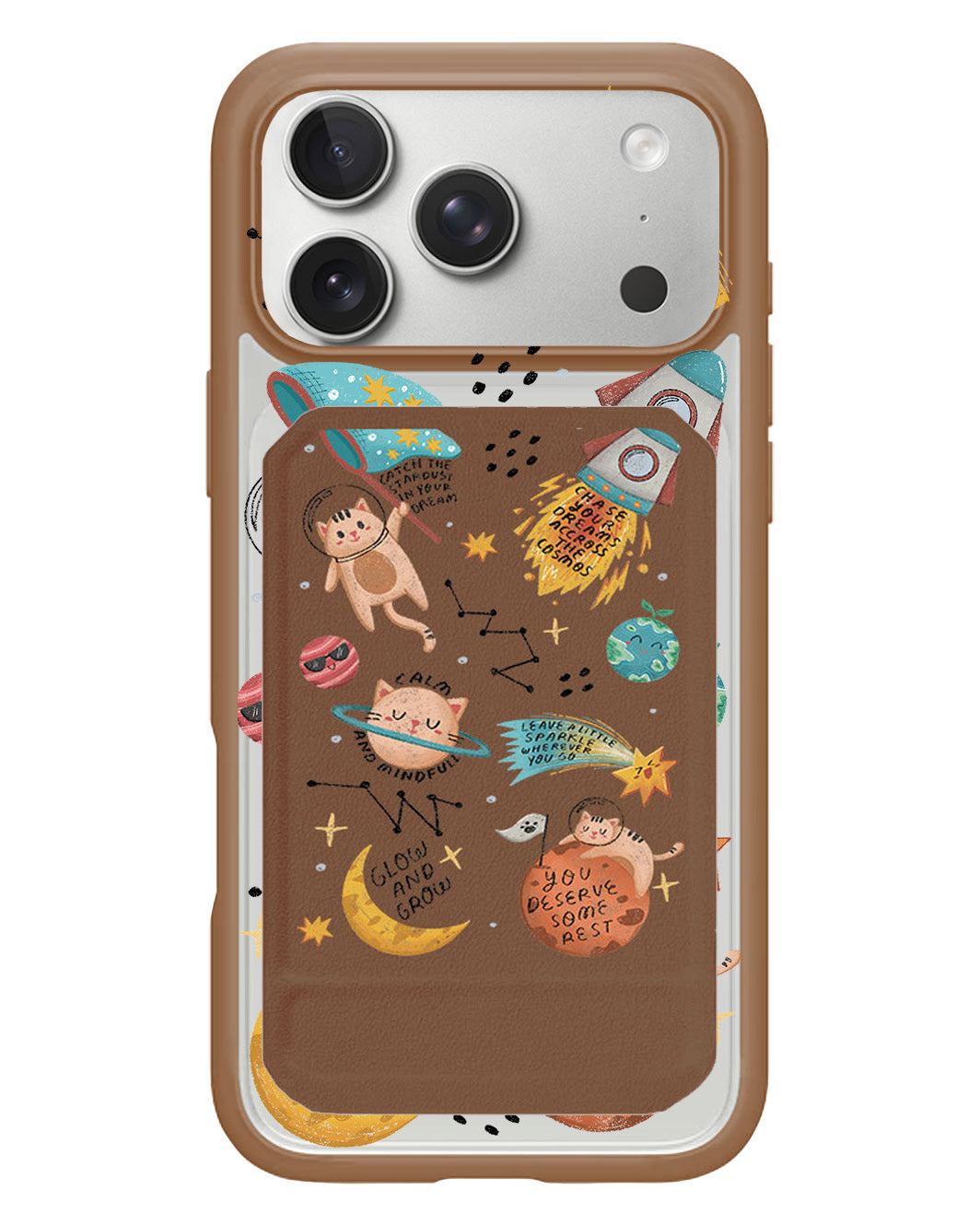 iPhone Magnetic Multifold Wallet - Spaceship