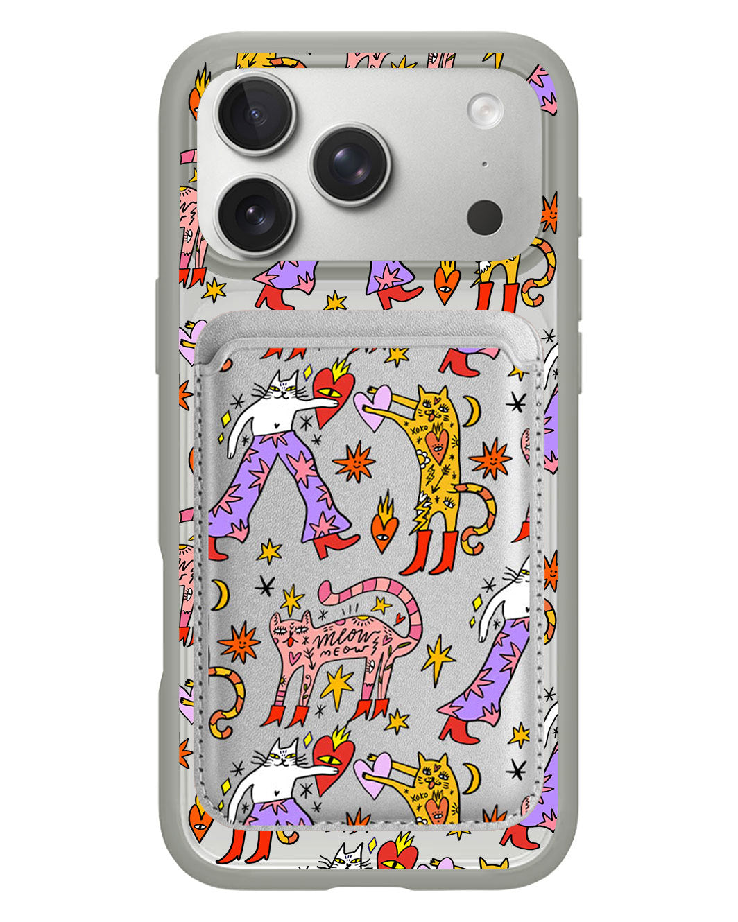 iPhone Magnetic Wallet Case - Meow