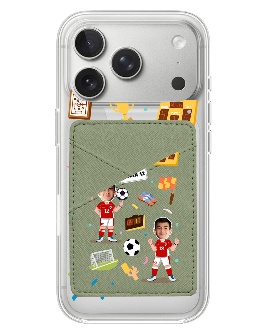 iPhone Phone Wallet Case - Face Grid Dream Soccer