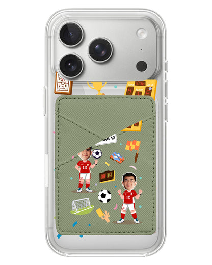 iPhone Phone Wallet Case - Face Grid Dream Soccer