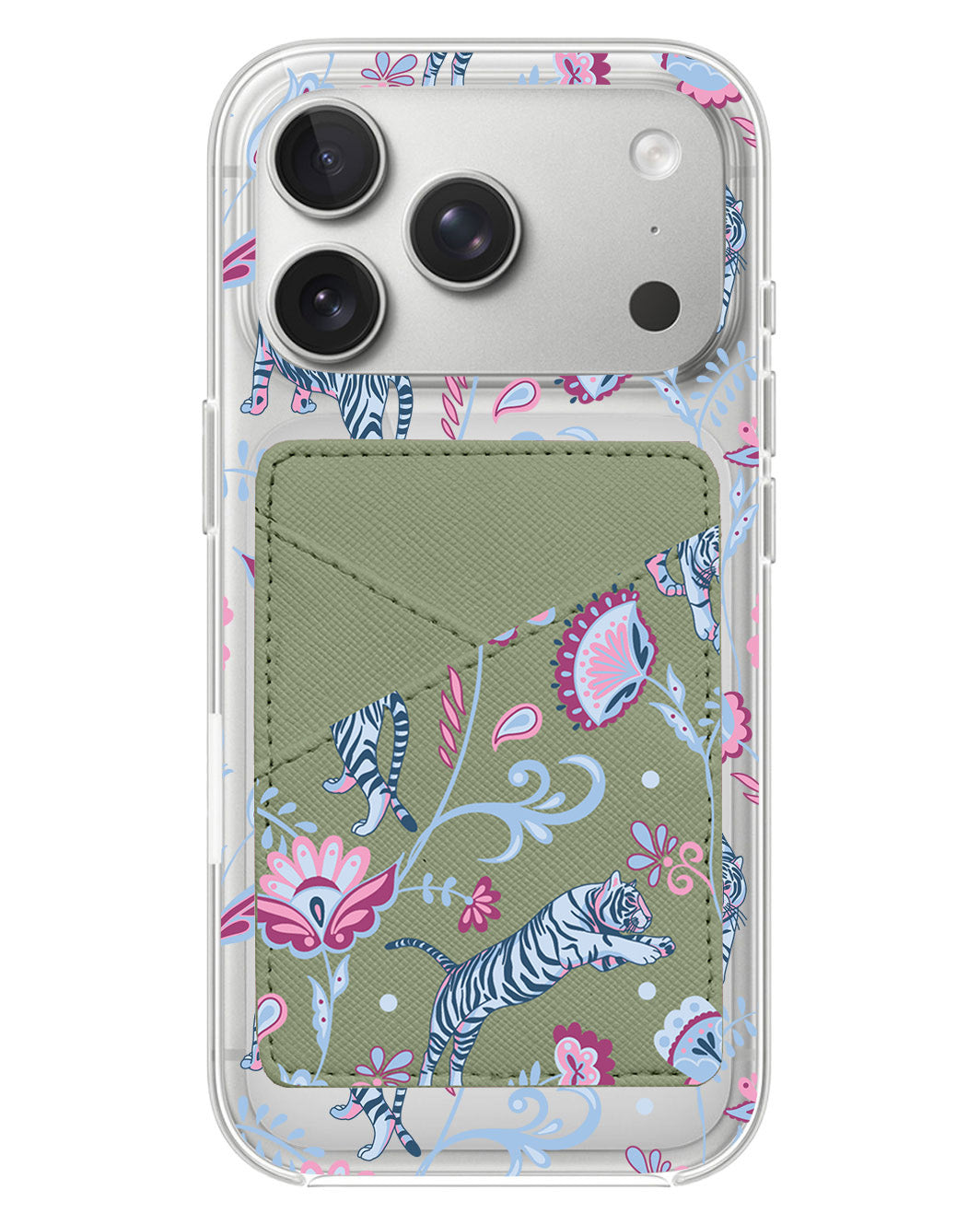 iPhone Phone Wallet Case - Tiger & Floral 3.0