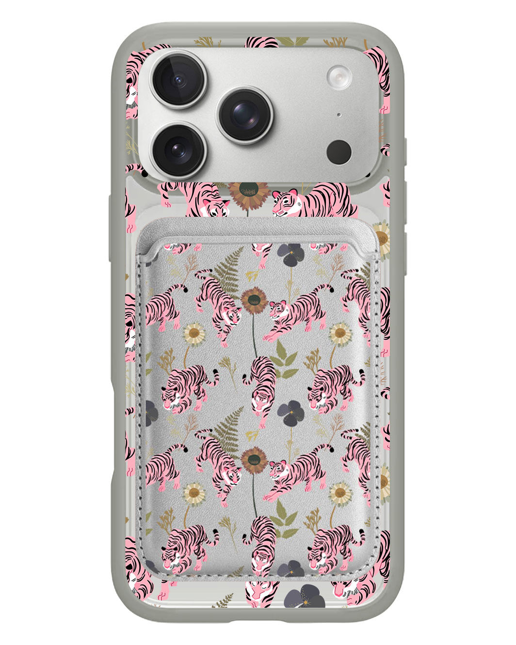 iPhone Magnetic Wallet Case - Tigre Rosa