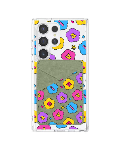 Android Phone Wallet Case - Flower Petals Monogram 4.0