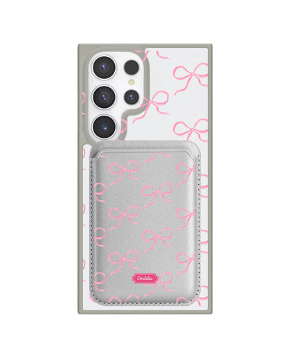 Android Magnetic Wallet Case - Coquette Pink Bow