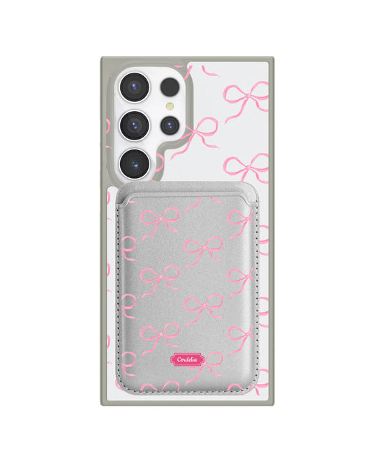Android Magnetic Wallet Case - Coquette Pink Bow