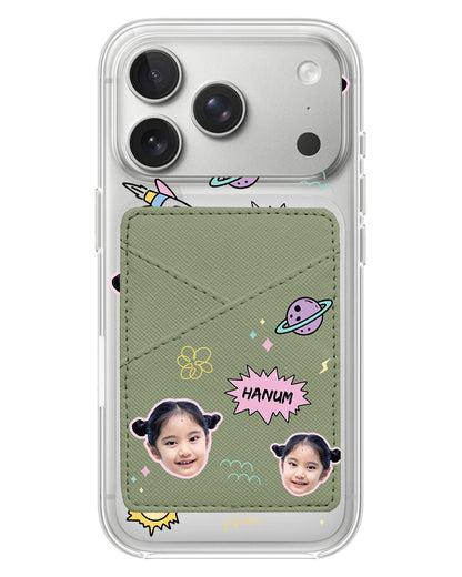 iPhone Phone Wallet Case - Face Grid Space