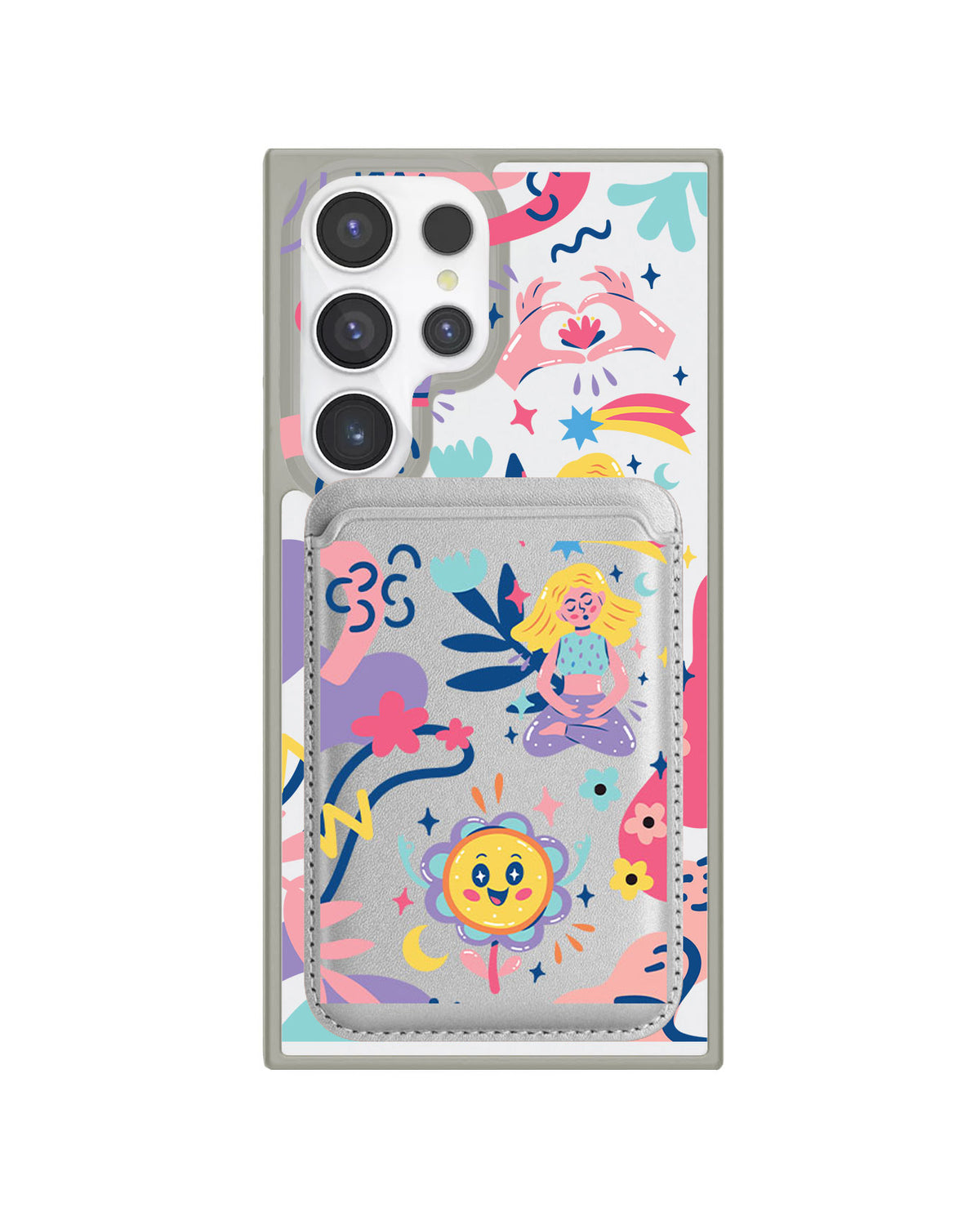 Android Magnetic Wallet Case - Heather